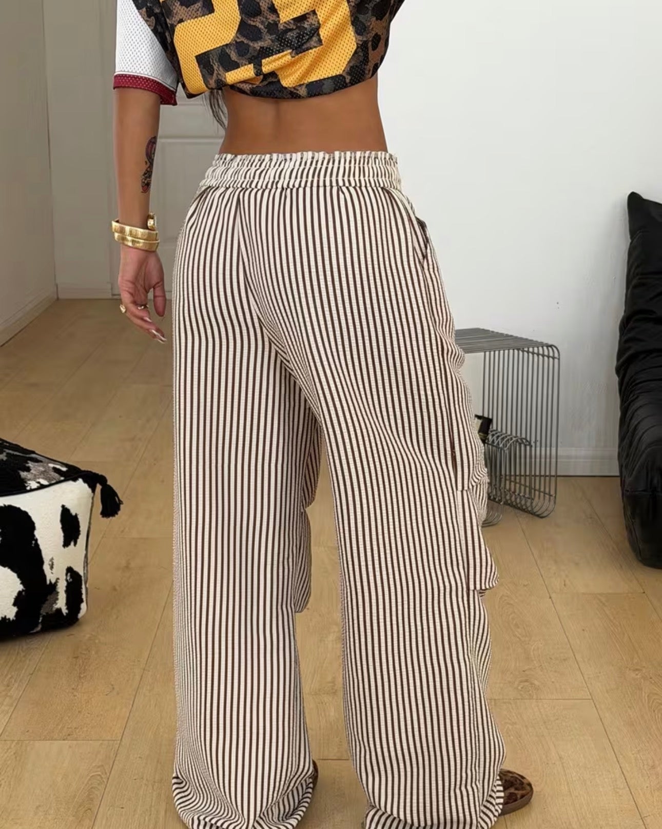 Jogging Wide Leg Rayé