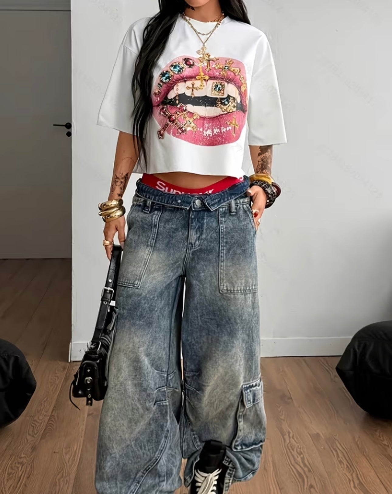 T-Shirt Lips Y2K Vintage