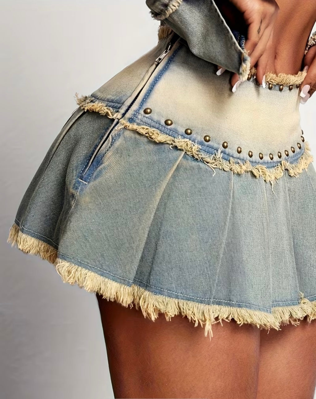 Jupe Denim Plissée Nova