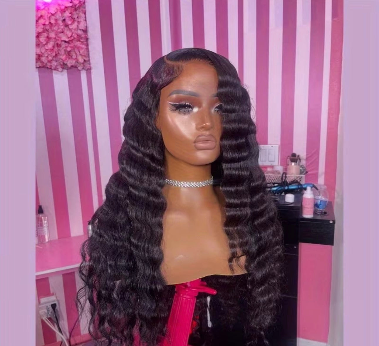 Perruque Deep Wave Noir Luxe HD