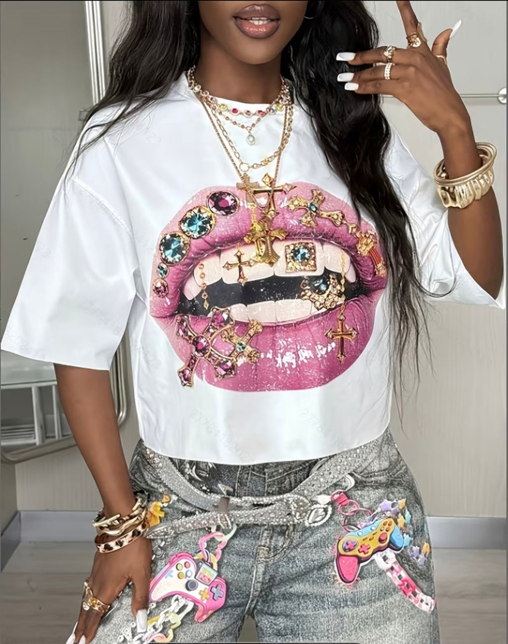 T-Shirt Lips Y2K Vintage