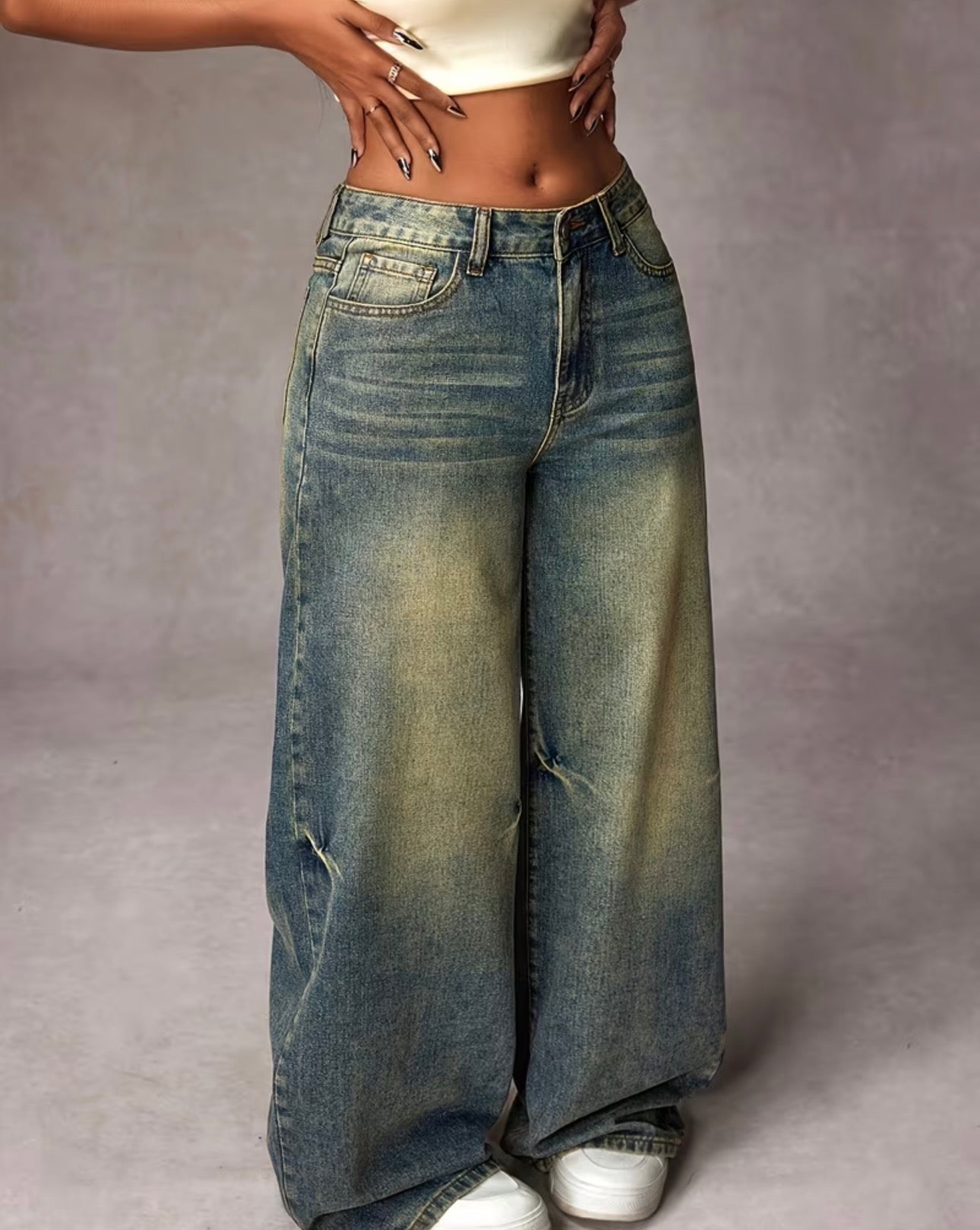 Pantalon Bleu Rétro