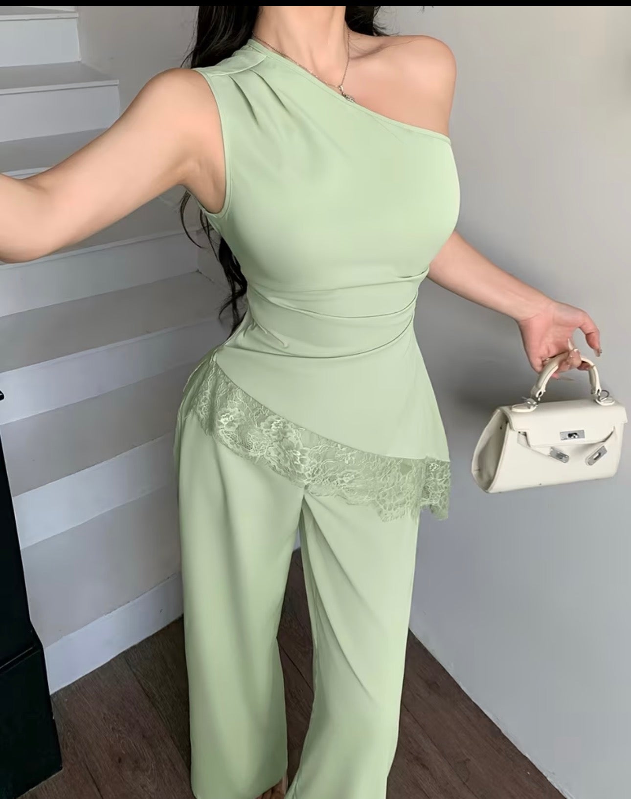 Ensemble Lace One Shoulder