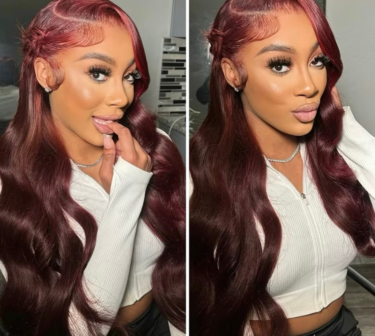 Perruque Bordeaux Glam Wave