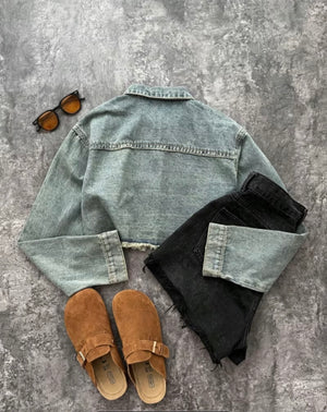 Veste Denim Y2K Fringe
