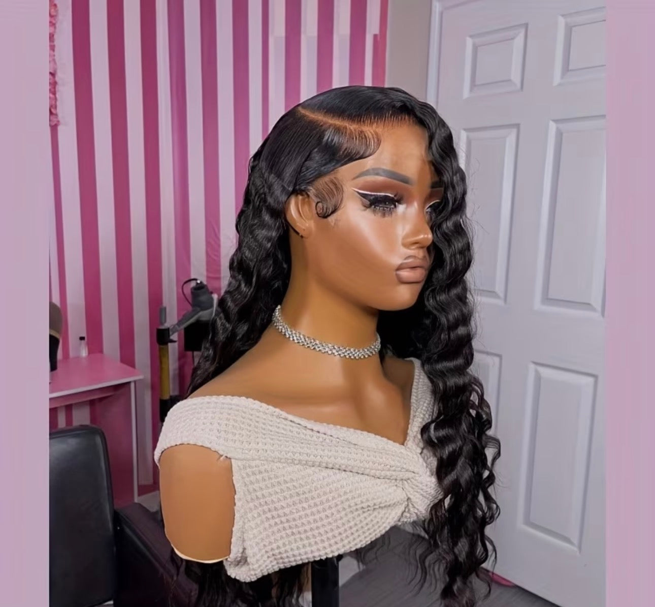 Perruque Deep Wave Noir Luxe HD