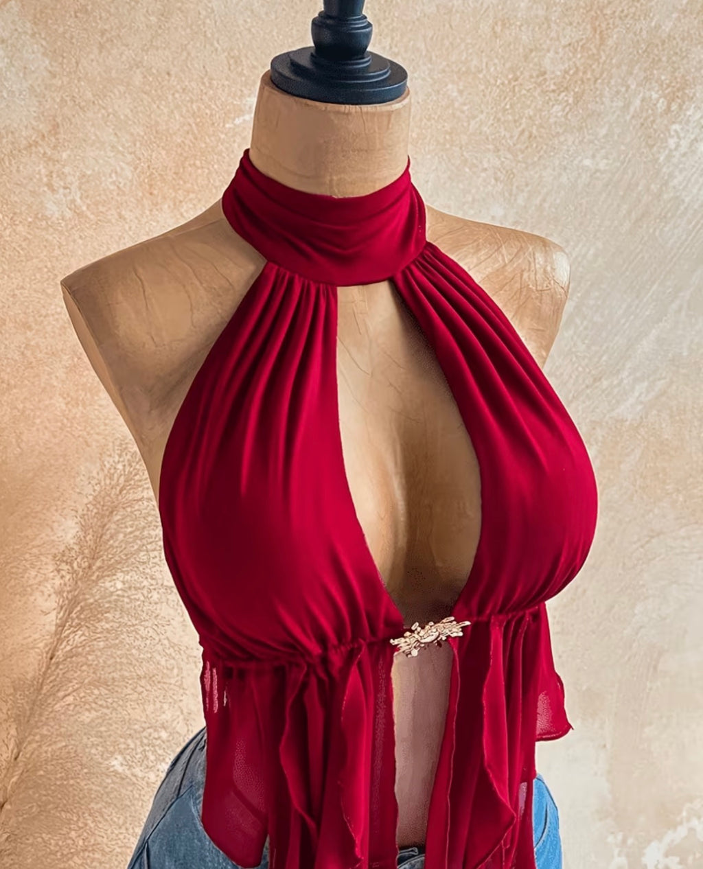 Top Soleil Rouge Y2K