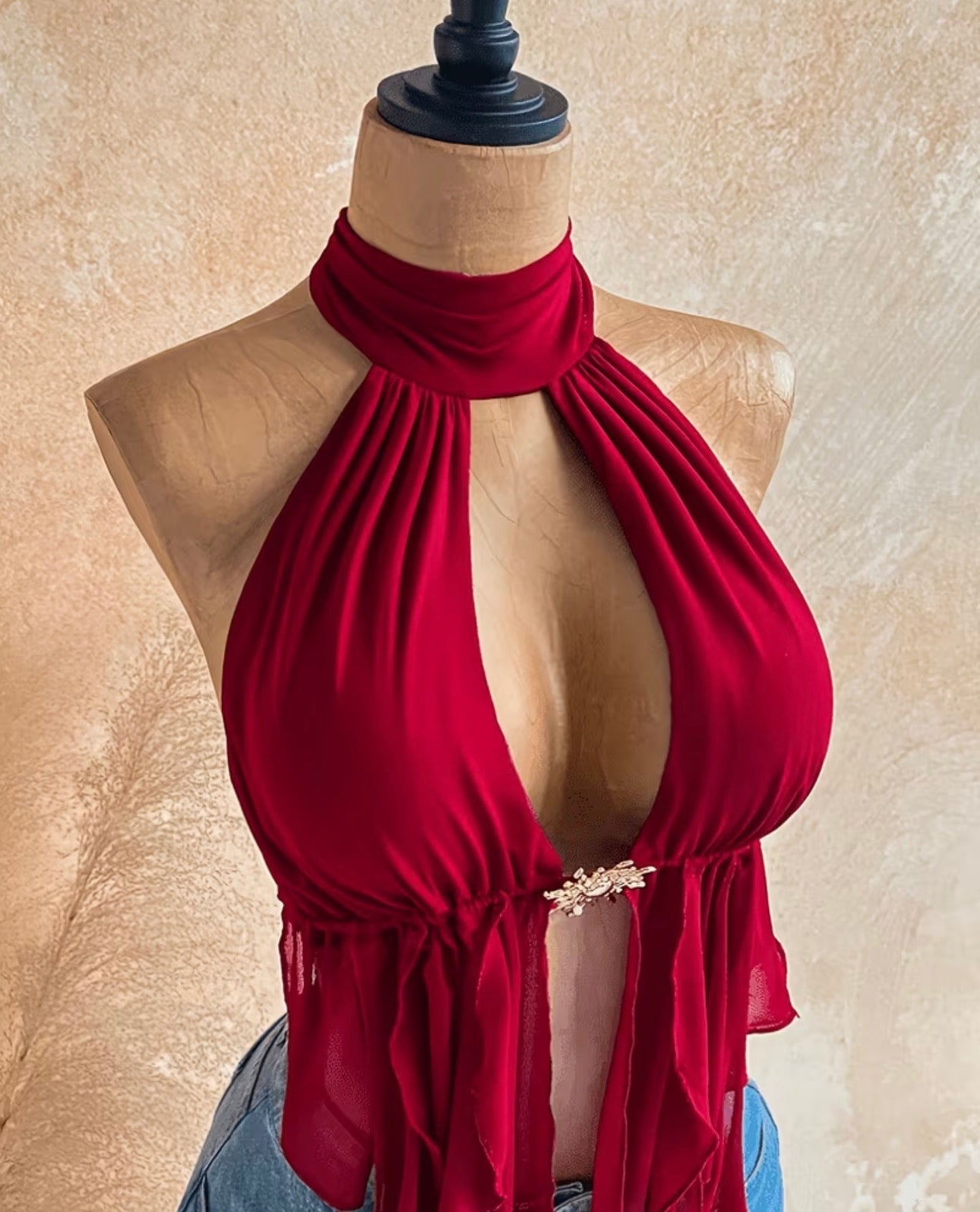Top Soleil Rouge Y2K
