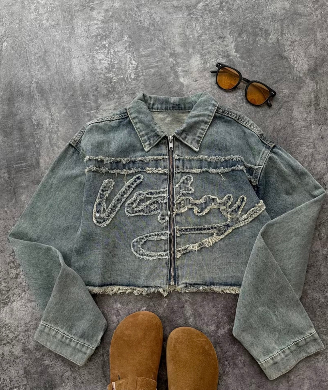 Veste Denim Y2K Fringe