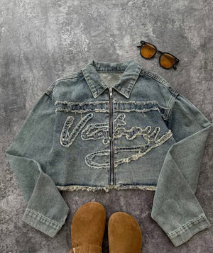 Veste Denim Y2K Fringe