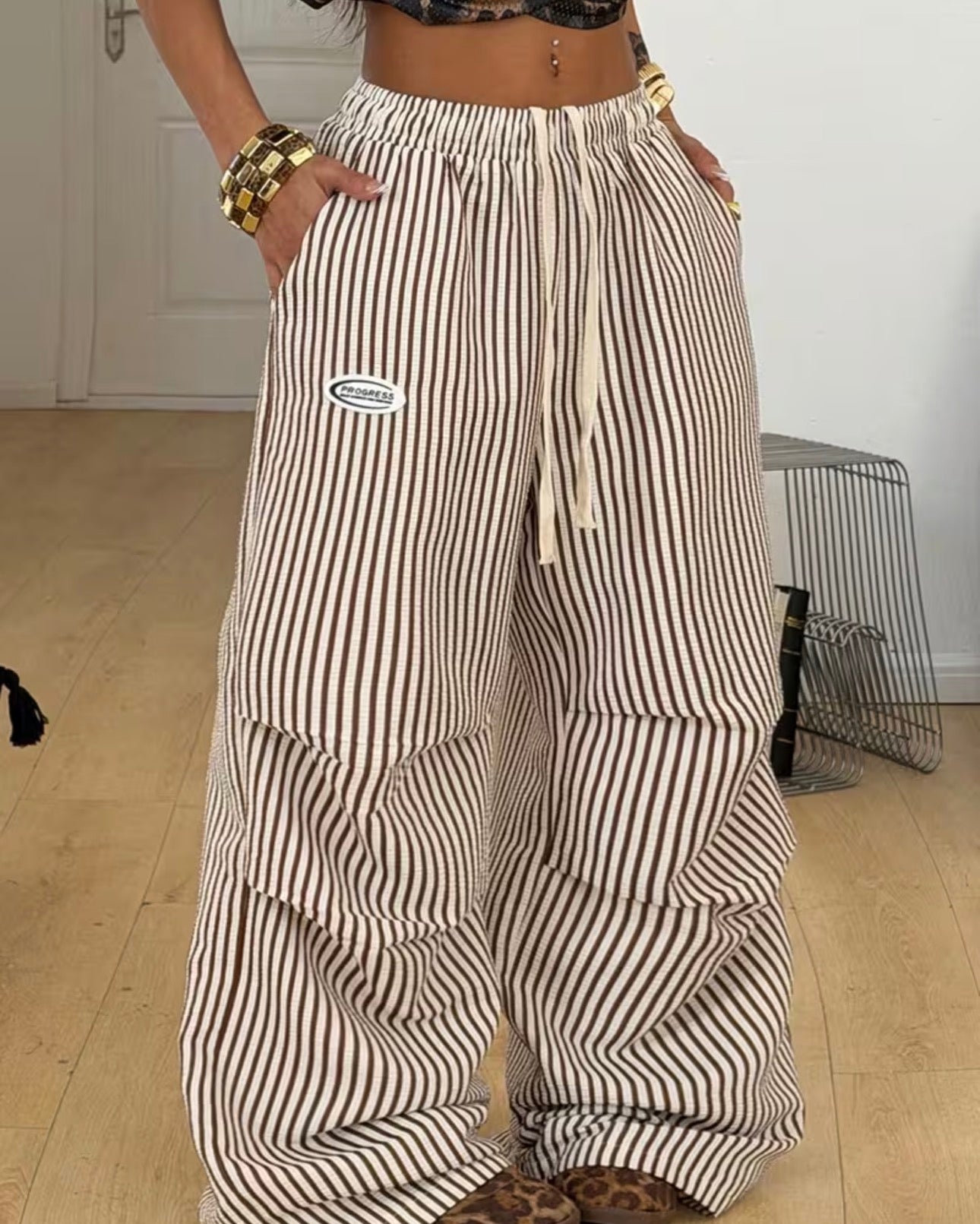 Jogging Wide Leg Rayé