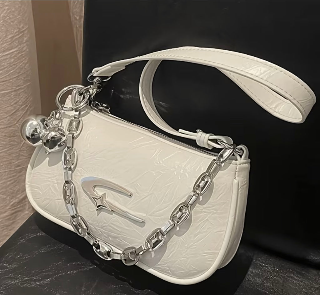 Sac Chaîne Plissé Blanc
