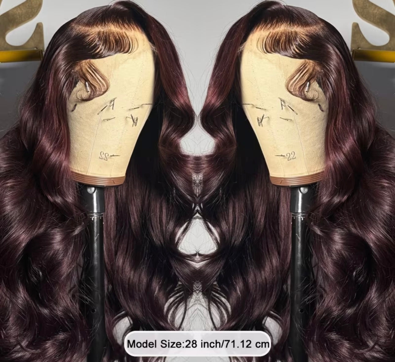 Perruque Bordeaux Glam Wave