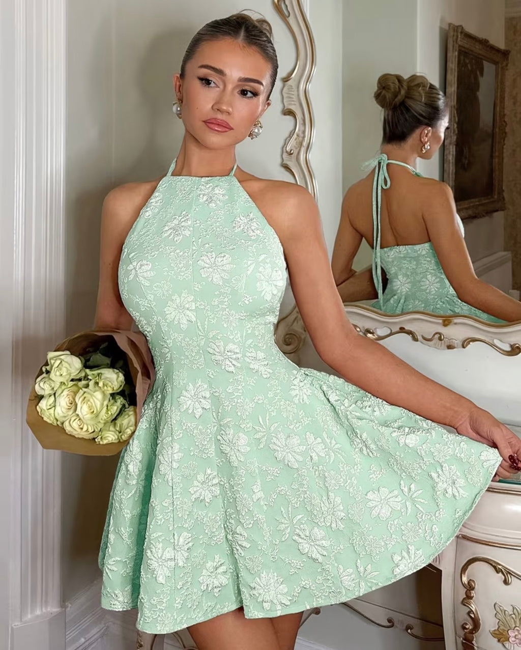Robe Jacquard Élégance Royale