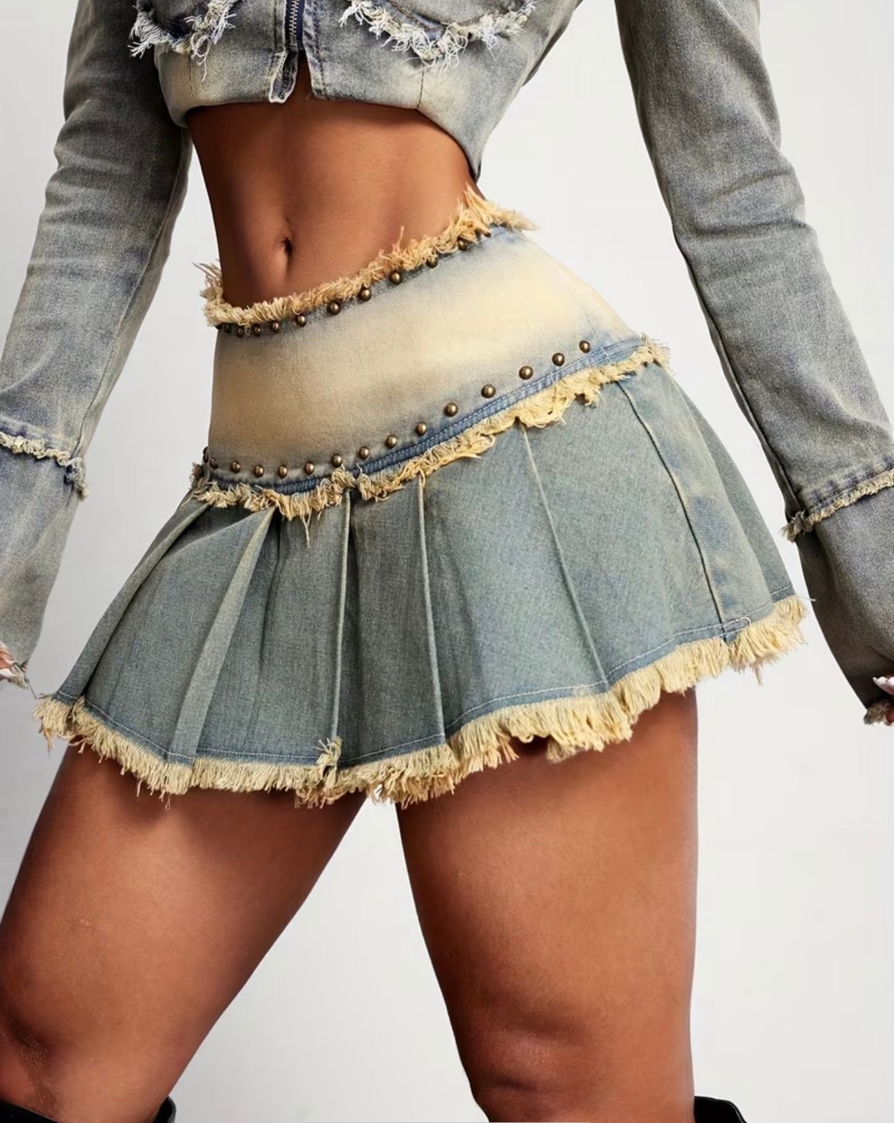 Jupe Denim Plissée Nova
