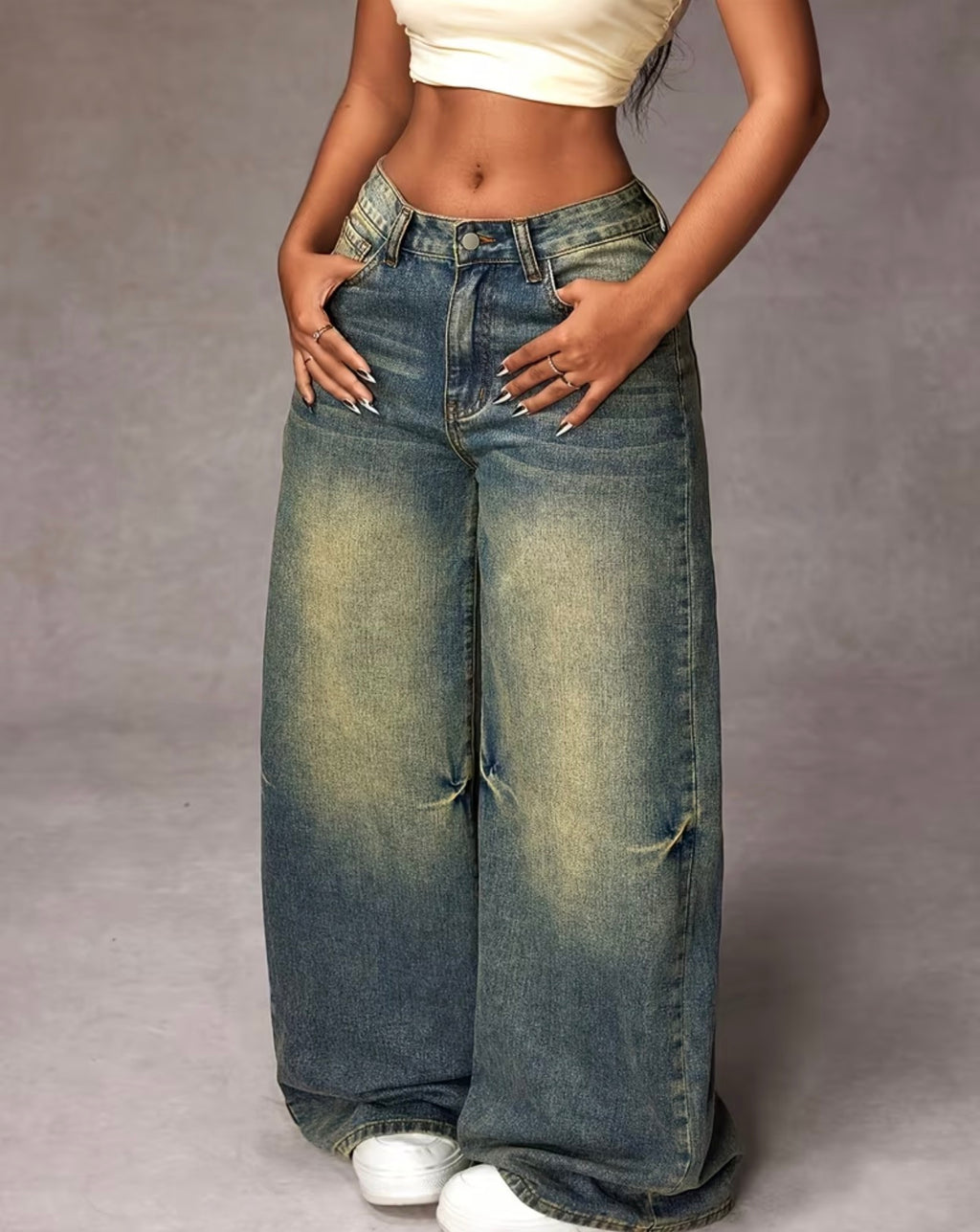 Pantalon Bleu Rétro