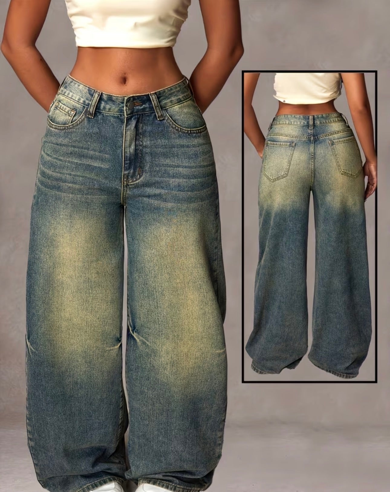 Pantalon Bleu Rétro