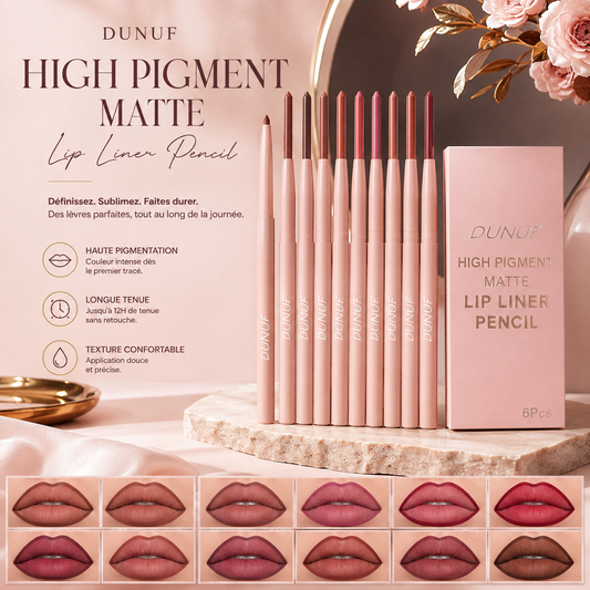 AVÉLORA Velvet Lip Define – Set de 6 Crayons à Lèvres