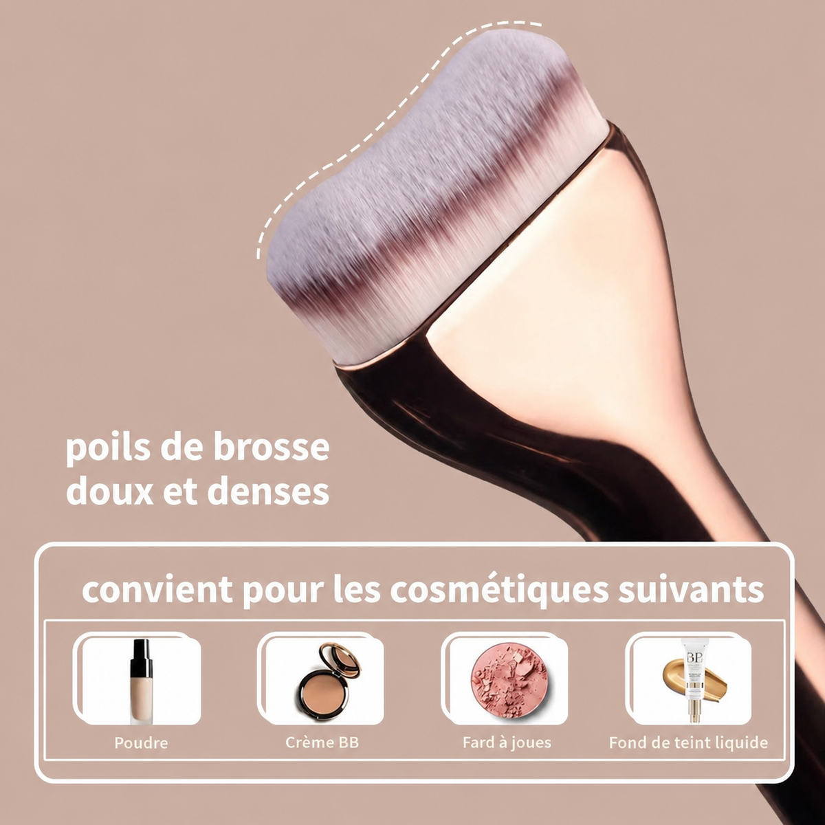 Lot de 6 pinceaux maquillage double embout – Manche métallique