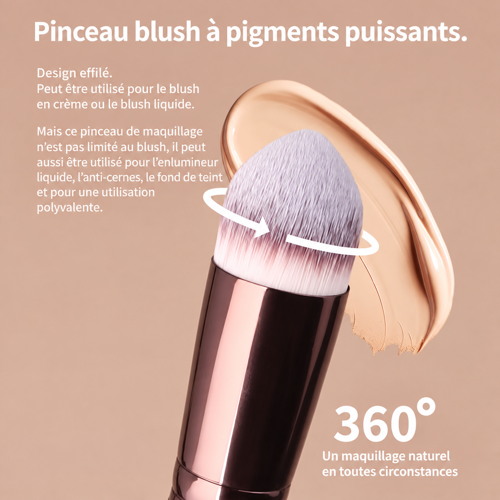 Lot de 6 pinceaux maquillage double embout – Manche métallique