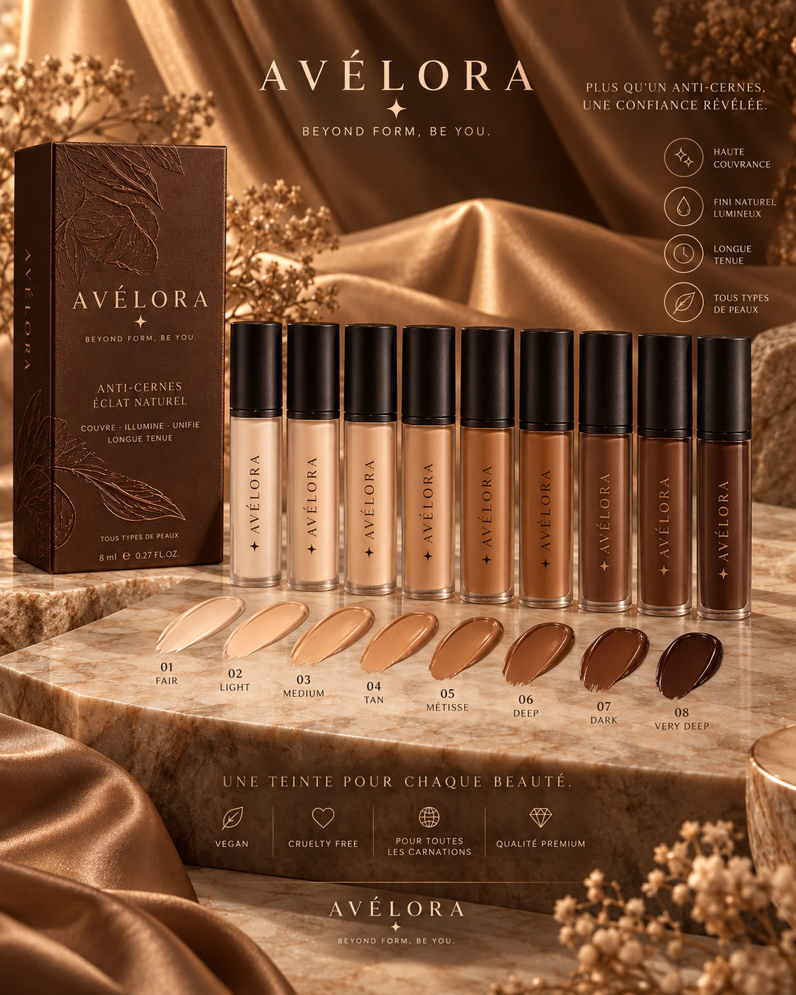 AVÉLORA Skin Harmony Concealer — Anti-Cernes Éclat Naturel
