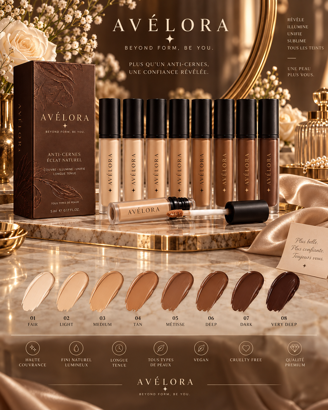 AVÉLORA Skin Harmony Concealer — Anti-Cernes Éclat Naturel