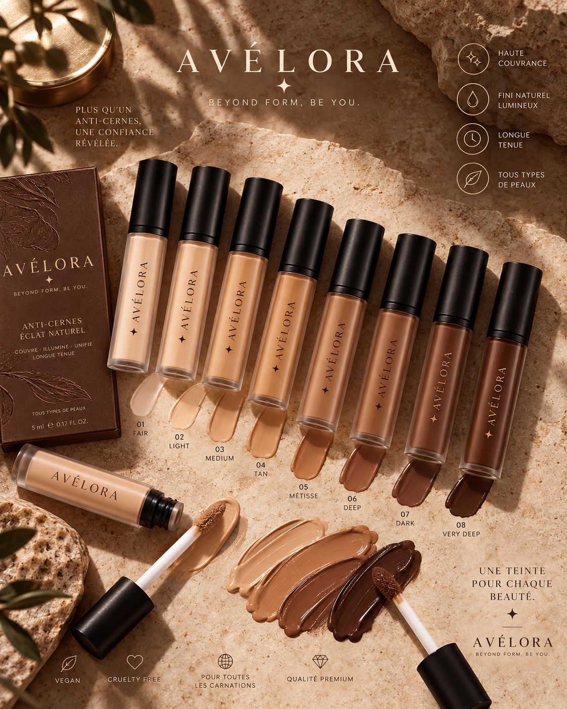 AVÉLORA Skin Harmony Concealer — Anti-Cernes Éclat Naturel