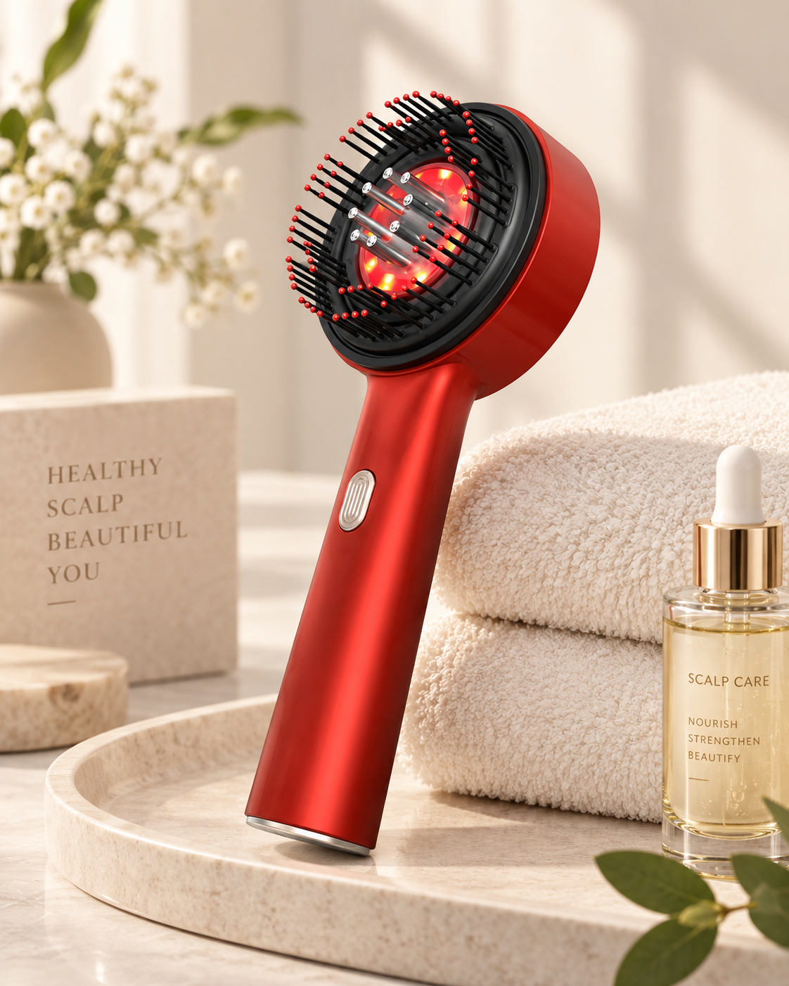 ScalpFlow™ – Brosse Massante & Applicateur de Soins pour le Cuir Chevelu