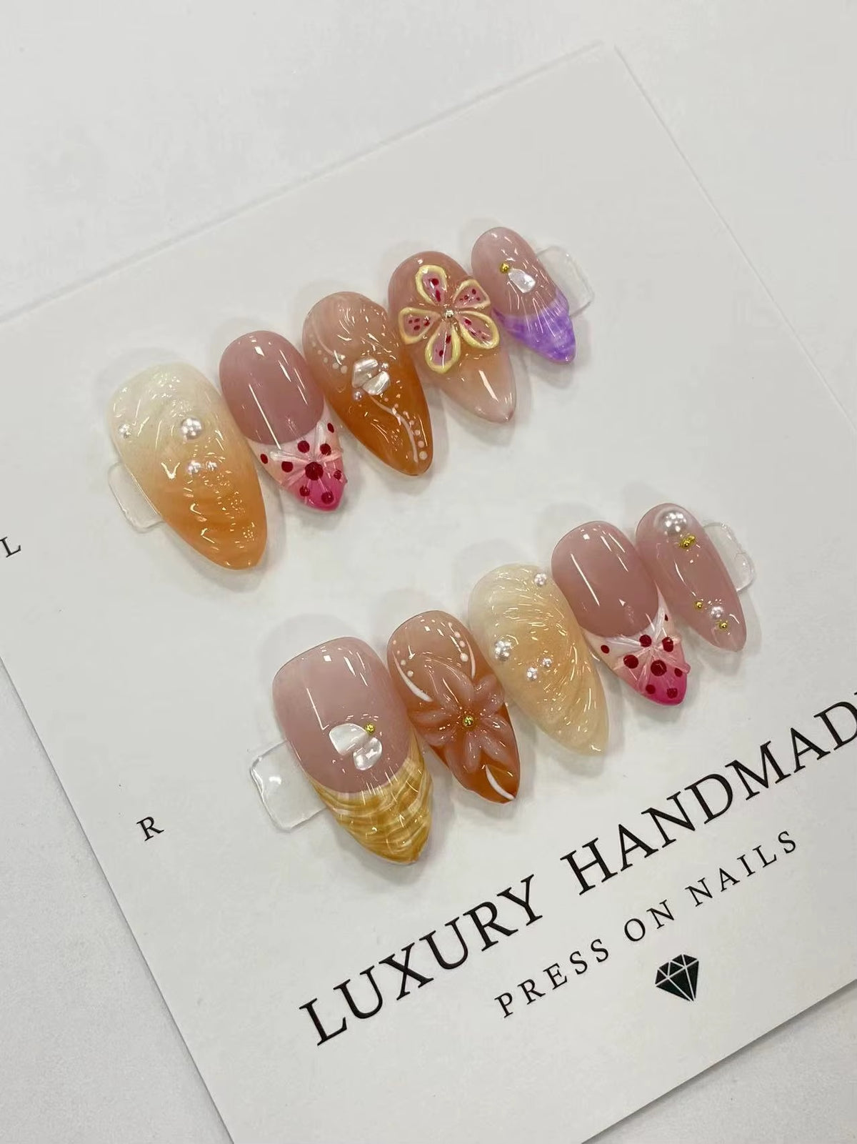 Lots de 10 Press-On Nails – Faits main avec soin