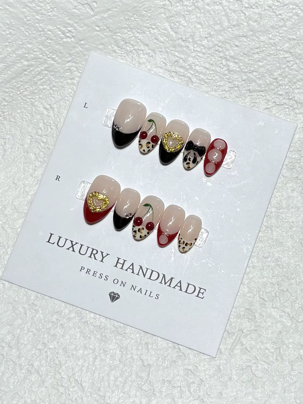 Lots de 10 Press-On Nails – Faits main