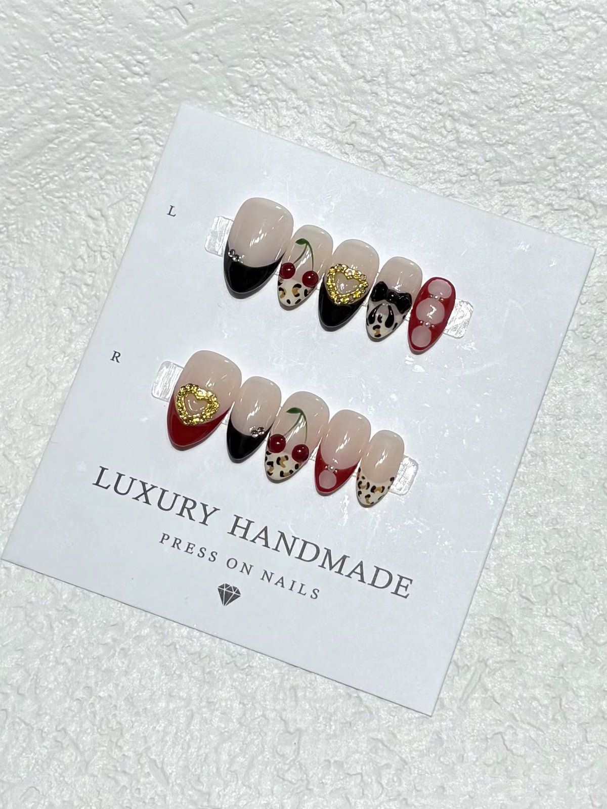 Lots de 10 Press-On Nails – Faits main