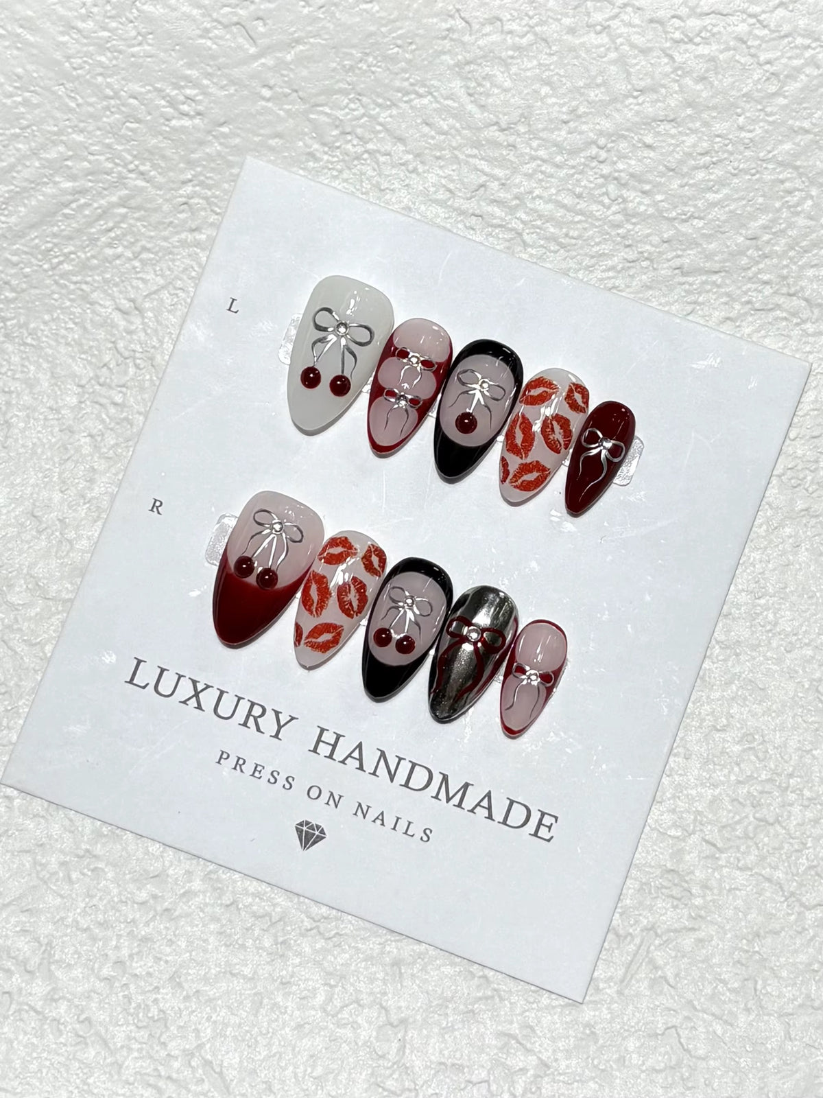 Lots de 10 Press-On Nails – Faits main