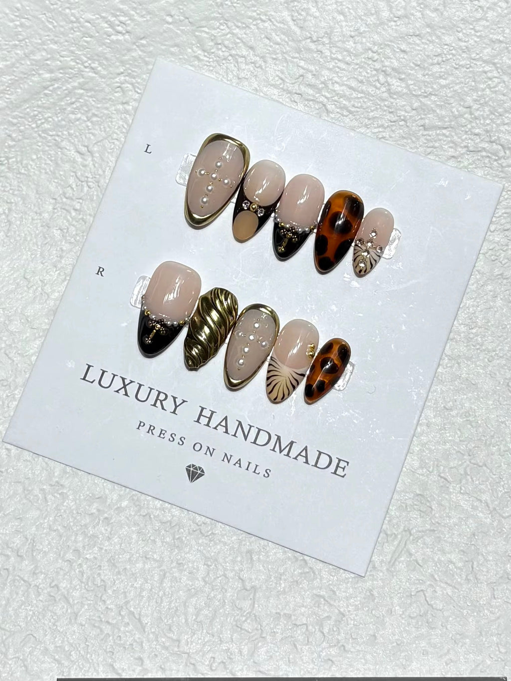 Lots de 10 Press-On Nails – Faits main