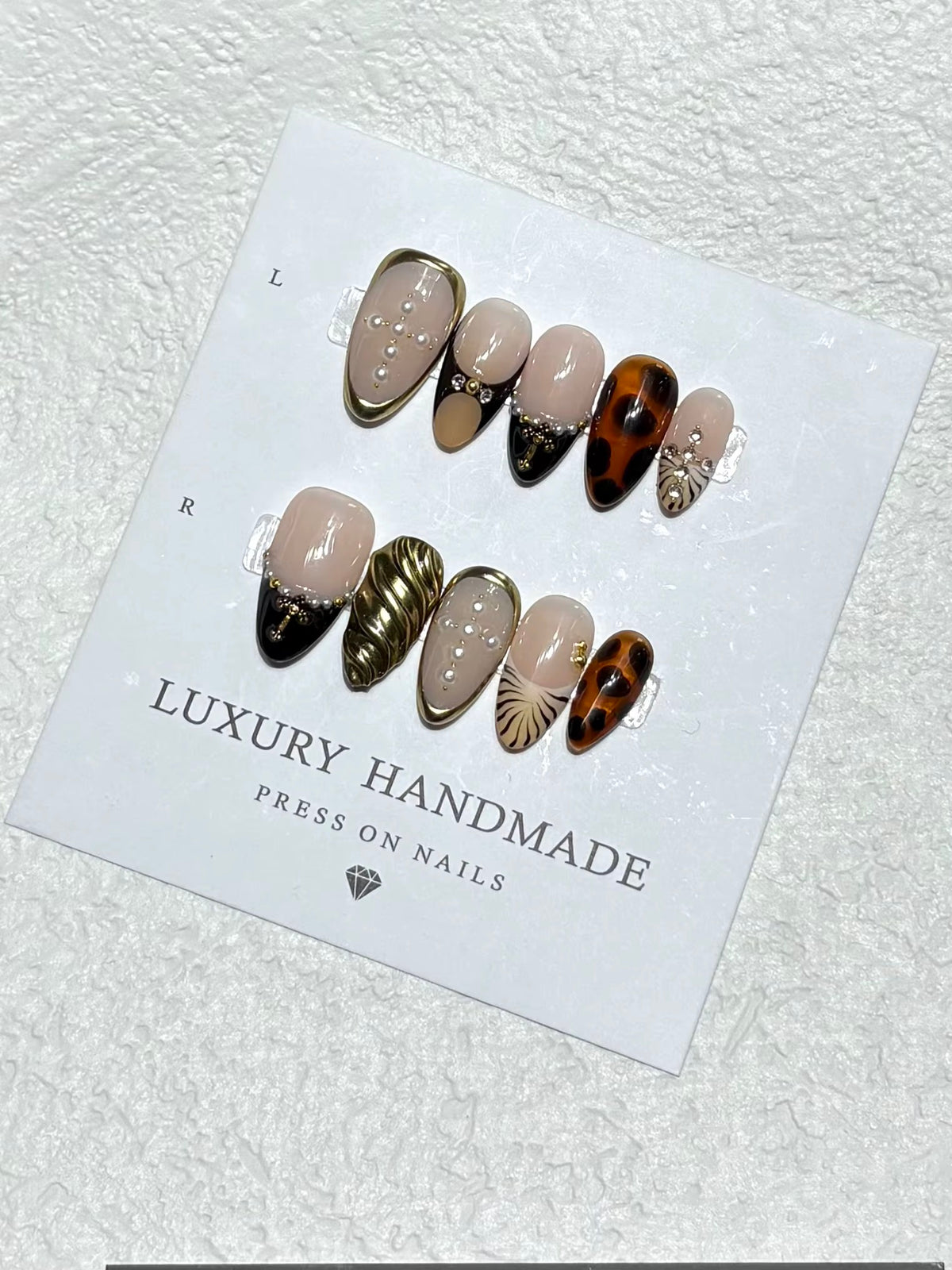 Lots de 10 Press-On Nails – Faits main