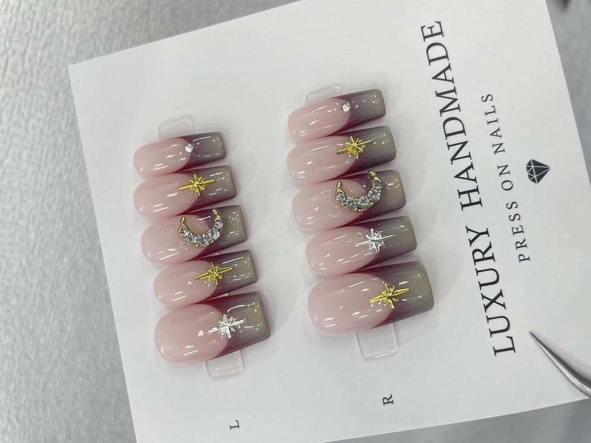 Lots de 10 Press-On Nails – Faits main