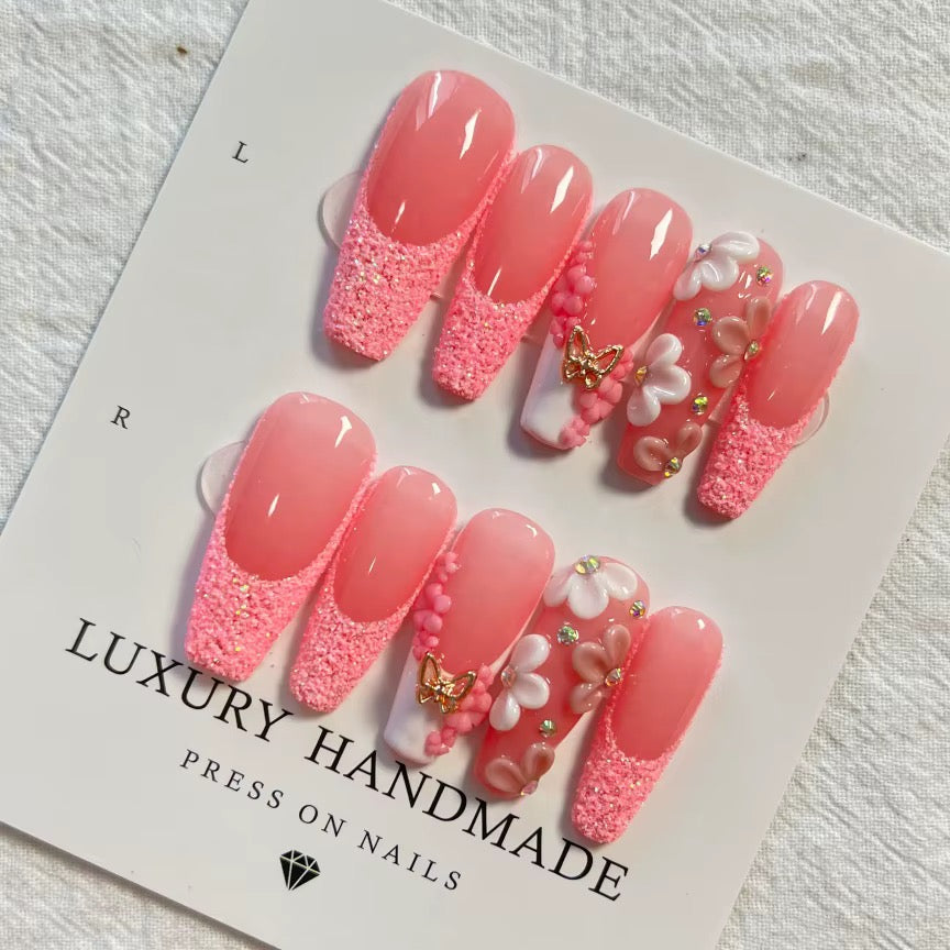 Lots de 10 Press-On Nails – Faits main