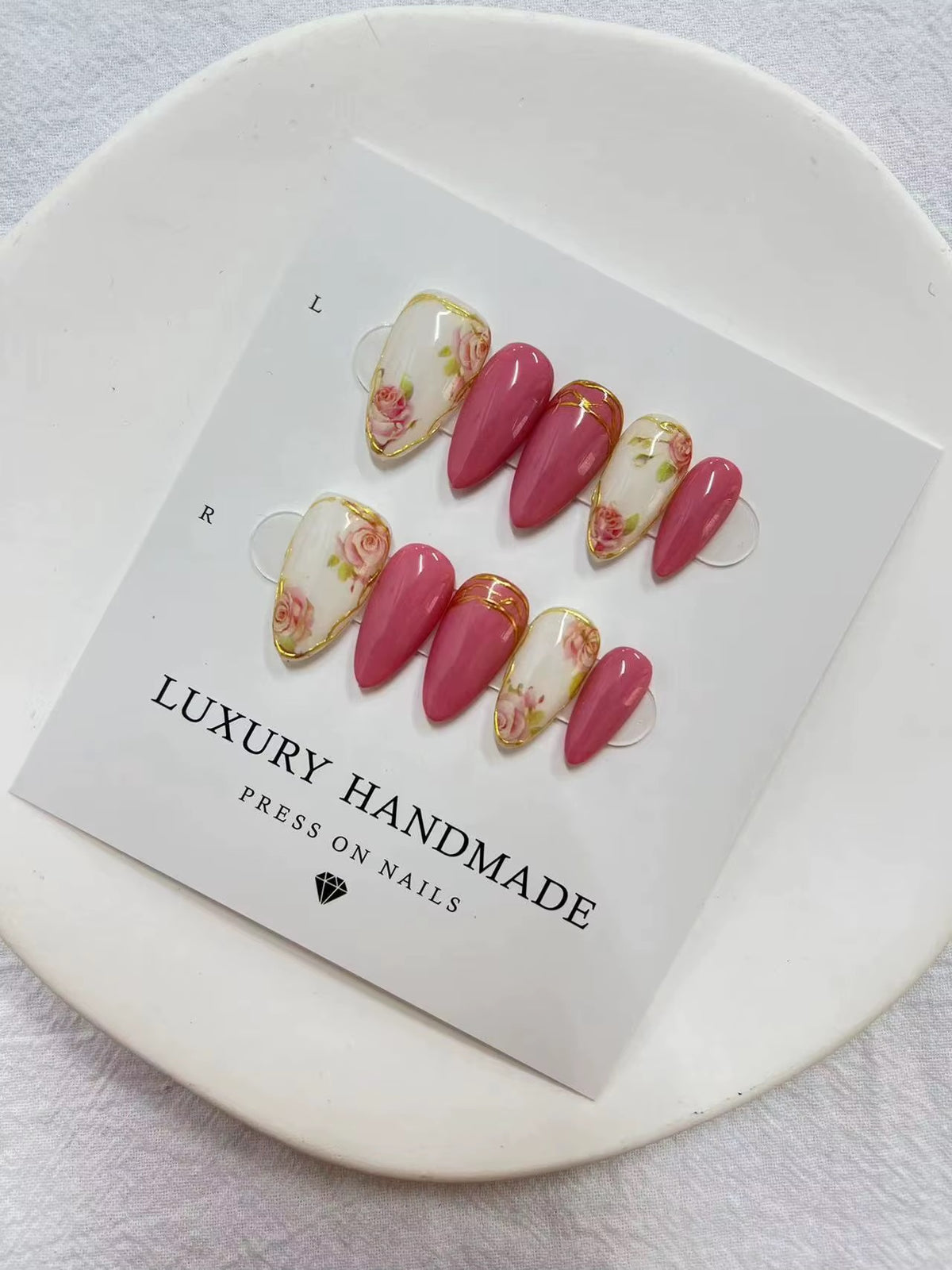 Lots de 10 Press-On Nails – Faits main
