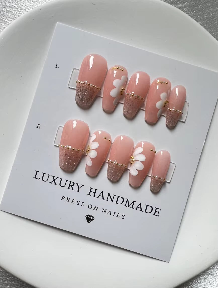 Lots de 10 Press-On Nails – Faits main