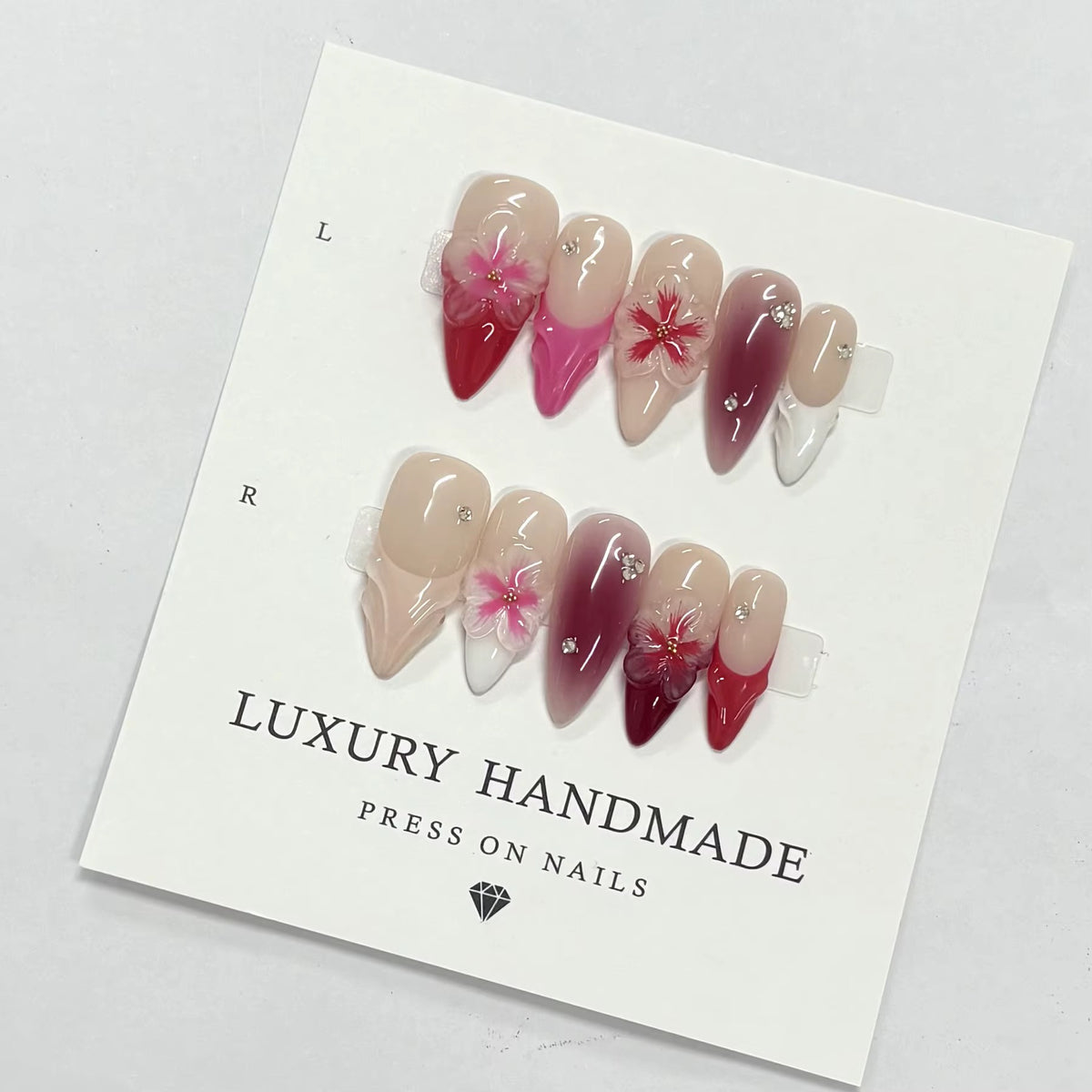 Lots de 10 Press-On Nails – Faits main avec soin