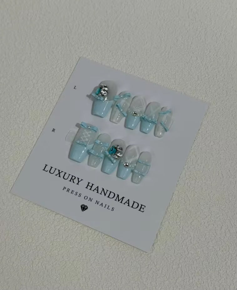 Lots de 10 Press-On Nails – Faits main avec soin