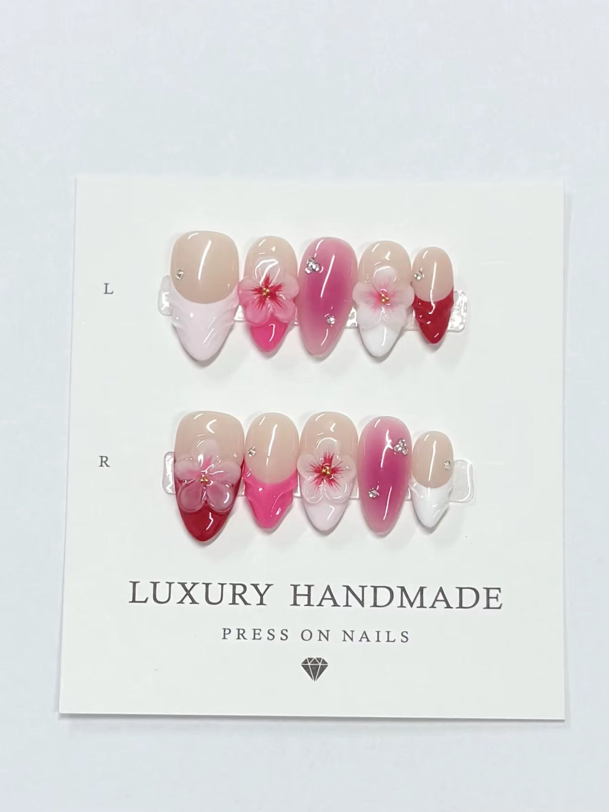 Lots de 10 Press-On Nails – Faits main avec soin