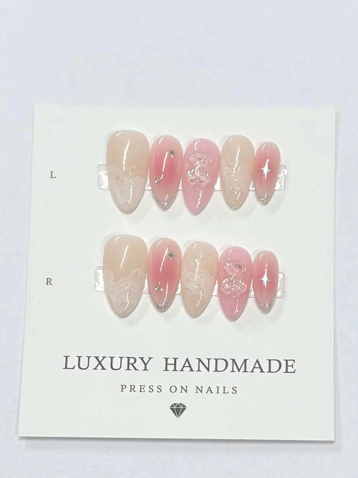 Lots de 10 Press-On Nails – Faits main avec soin