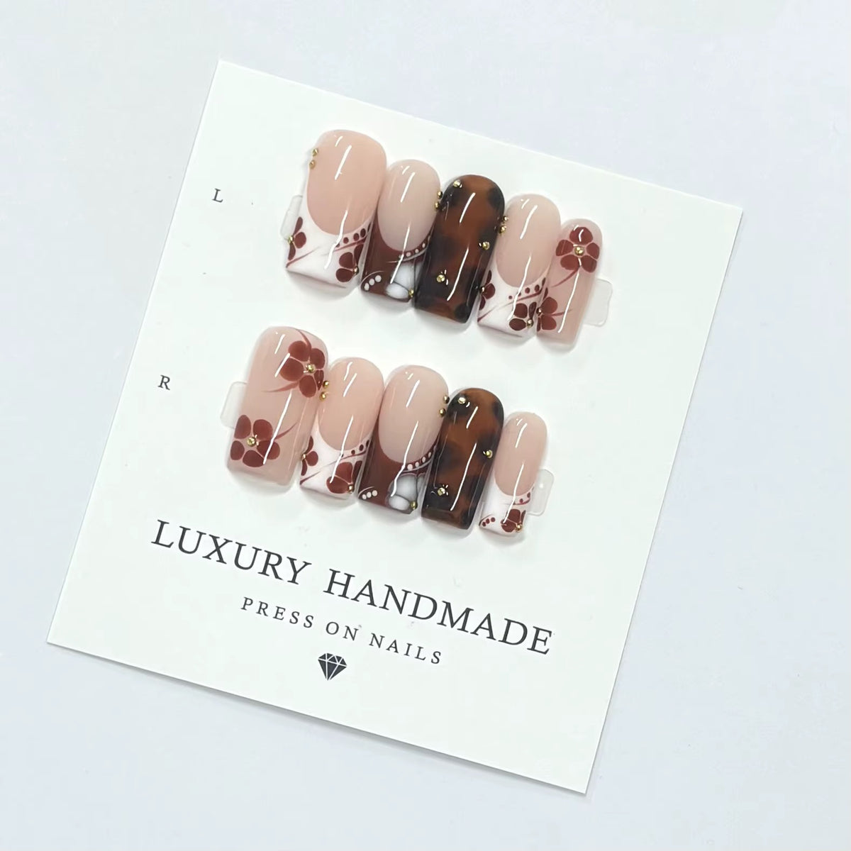 Lots de 10 Press-On Nails – Faits main avec soin