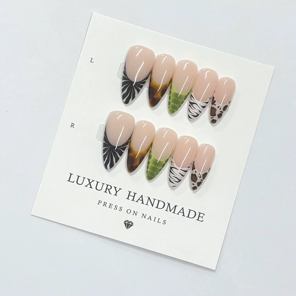 Lots de 10 Press-On Nails – Faits main avec soin