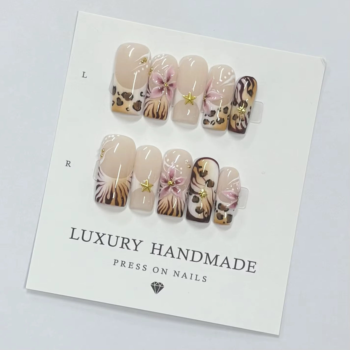 Lots de 10 Press-On Nails – Faits main avec soin