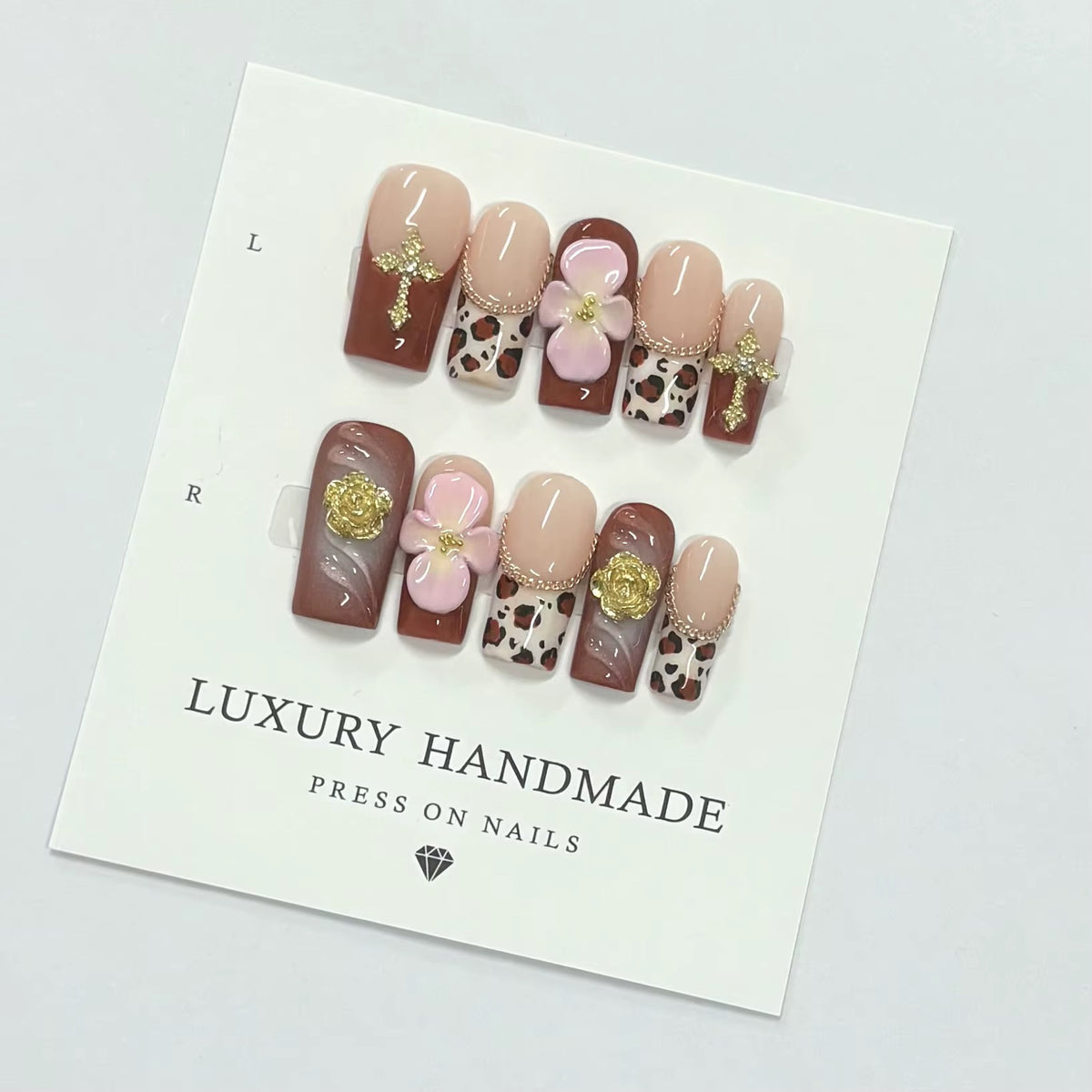 Lots de 10 Press-On Nails – Faits main avec soin