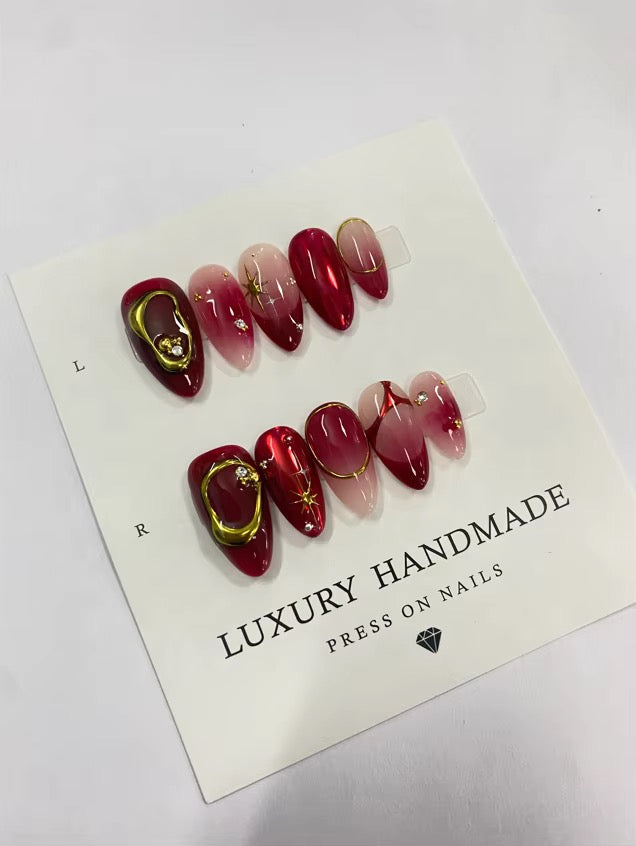 Lots de 10 Press-On Nails – Faits main avec soin