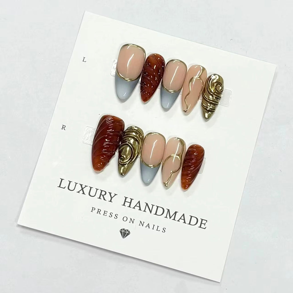 Lots de 10 Press-On Nails – Faits main avec soin