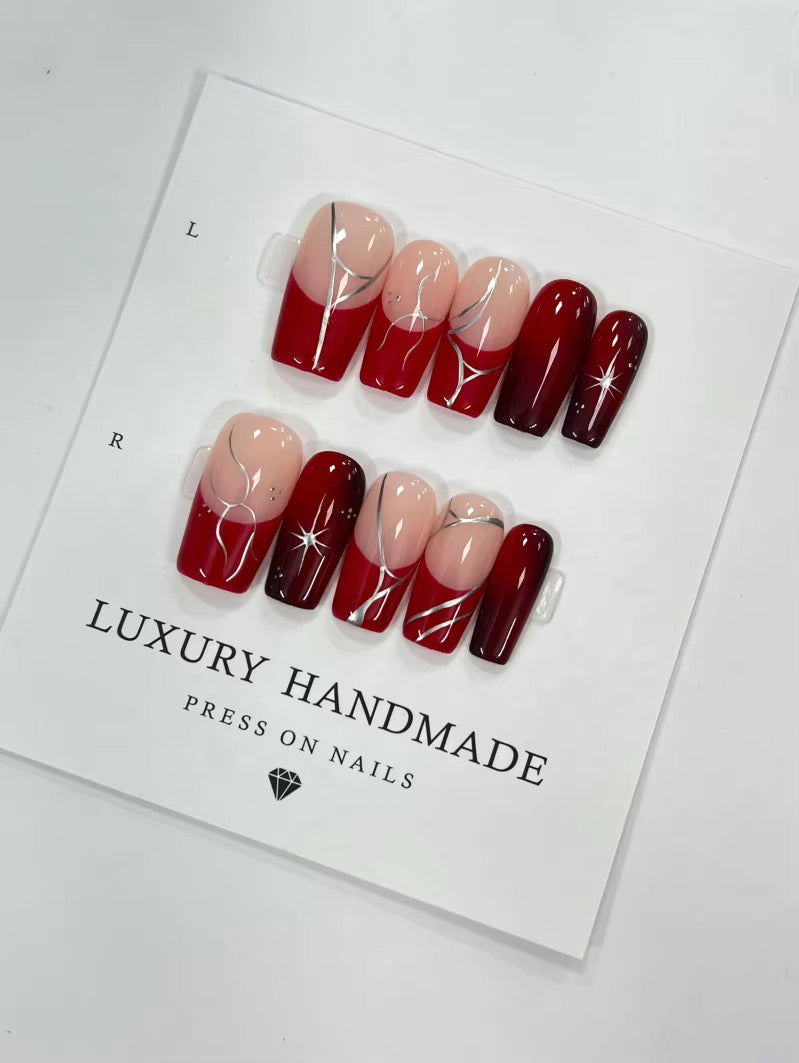 Lots de 10 Press-On Nails – Faits main avec soin