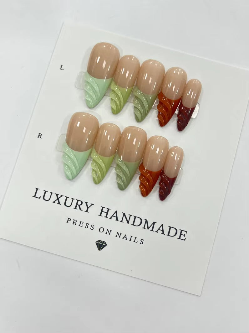 Lots de 10 Press-On Nails – Faits main avec soin
